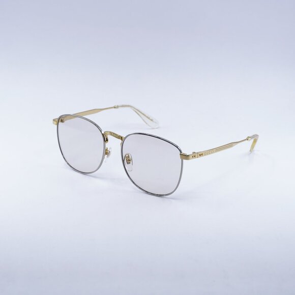 Gucci GG1367S 001 Sunglasses Gold Square Frame, Yellow Lenses - Picture 1 of 9